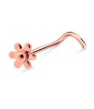 Flower Silver Curved Nose Stud NSKB-729